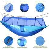 ZUN Camping Hammock, Portable Double Hammock with Net,600lbs Load 2 Persons Hammock w/Mosquito Net 50848858