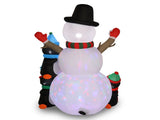 6ft With 3 Penguins, 4 Light Strings, 1 Colorful Rotating Light, Inflatable, Garden Snowman 65285313