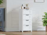 Bathroom Floor Cabinet with 4 Drawer, Freestanding Wooden Storage Organizer for Bathroom & Hallway, 73758174