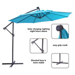 ZUN 10 FT Solar LED Patio Outdoor Umbrella Hanging Cantilever Umbrella Offset Umbrella Easy Open 06965297