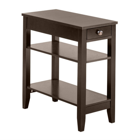 ZUN (28.45 x 64 x 61cm)Two Layers of Bedside Table with Drawers Brown 93960665