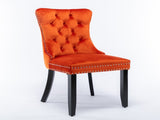 Modern, High-end Tufted Solid Wood Contemporary Velvet Upholstered Dining Chair with Wood Legs 70319788