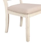 ZUN Prato Wood Cross Back Upholstered Dining Chairs, Set Of 2, Antique White T2574P164556