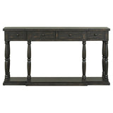 U_STYLE Retro Senior Console Table for Hallway Living Room Bedroom with 4 Front Facing Storage WF312987AAB