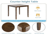 Wooden Dining Square Table, Kitchen Table for Small Space, 4 Person Counter Height Table, W1998126372