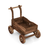 27" Decorative Wooden Wagon Cart with Handle Wheels 37746695