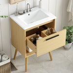 ZUN 24" Bathroom Vanity with Sink Combo, Multi-functional Bathroom Cabinet with Drawer, MDF Board, N725P176330N