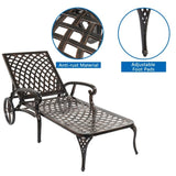 ZUN 193*64.5*93cm Backrest Adjustable Courtyard Cast Aluminum Lying Bed Bronze 10135486