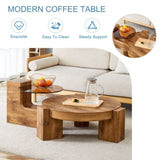 ZUN The detachable double-decker coffee table, the stylish is more precious, and the detachable W1151P184841