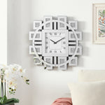 ZUN Wall Clock in Mirrored & Faux GemStones W1005P189767