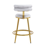 27.65'' Modern Counter Stools Set of 2,Light gray velvet Counter Stools with iron Frame,Soft back N780P194940W