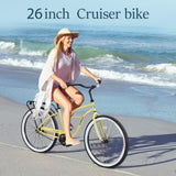 Single Speed Bicycles 26"Inch,Steel Frame, Wide Wheels for Stability, Rear Coaster Brakes,Multiple W1019P163418