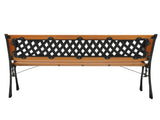 49" Garden Bench Patio Porch Chair Deck Hardwood Cast Iron Love Seat Weave Style Back 41635196