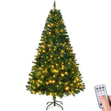 6 FT Pre-lit Artificial Christmas Tree, Hinged Xmas Pine Tree with 1000 Branch Tips, 350 Lights and 25437080