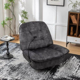 Black recliner, reclining lazy chair, mobile phone holder, large and comfortable reading chair, W1170P183227
