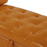 Brown, PU Leather, Metal Feet Upholstered Ottoman Bedroom Lounge Ottoman Flip Top Storage Sofa Bench 59534412