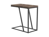 Rustic Tobacco Herringbone and Sandy Black Accent Table B062P153914