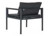 Outdoor Dining Chair Set of 2, All-Weather Grey Aluminum Frame Patio Chairs with Grey Fabric N779P369116G