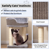 2-Level Cat Furniture - Engaging Bell Pompom Toys, Sisal Plush Engineered Wood Build, Ideal 44581412
