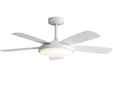 42 Inch White Ceiling Fan with 22W LED Light and Remote Control MDF Blades Reversible DC Motor W934P293298
