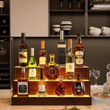 LED Lighted Liquor Bottle Display Shelf, 24 Inch Bar Display Shelf, DIY Illuminated Bottle Shelf W2178P163149