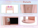 Pink, bow-themed, MDF painted finish, 1-door, 1-shelf, rotatable base, 98506824
