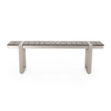 ZUN Dining Bench, Silver + Gray 70498.00PGRY