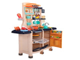 Large Pretend Play Kitchen Set Kids Cooking Playset with Realistic Lights, Vivid Sounds, Play Phone, W2181142136