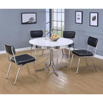 ZUN White and Chrome Round Dining Table B062P145478