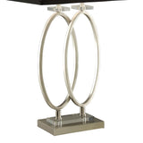 Brushed Nickel and Black Rectangular Shade Accent Lamp B062P153480