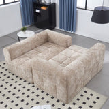 UNITED WE WIN Chenille Loveseat Sofa,Minimalist Modular Couches Sleeper for Living Room Bedroom W1568P255135