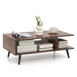 Rectangle Coffee Table with 2 Open Compartments 83293018