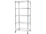 5-Tier NSF Heavy Duty Adjustable Storage Metal Rack with Wheels & Shelf Liners Ideal for Garage, 27377485