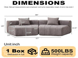 Chenille curved sectional sofa with 2 pillows,Curved Symmetrical Modular Semi Circular Sofa W834P514621