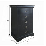 ZUN Black 5-Drawer Chest B062P209041