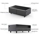 Modern Smart Coffee Table with Built-in Fridge, Bluetooth Speakers, Wireless Charging, Power Socket, W1172P320207
