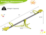 Kids Rotating Seesaw 70.9"x26.4"x27.6", Plastic & Iron Pipe Construction 154LBS Combined Weight 32438846