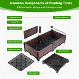 47.2x15.7x19.6in Raised Garden Beds Outdoor, Polypropylene Planter Boxes Outdoor for Vegetables, W3101P314485