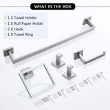 ZUN 5 Pieces Bathroom Hardware Accessories Set Towel Bar Set Wall Mounted,Stainless Steel W121963547