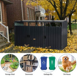 ZUN Garbage Bin Shed Stores 3 Trash Cans Metal Outdoor Bin Shed for Garbage Storage,Stainless Galvanized W540120221