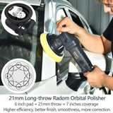 Dual Action Car Buffer, 21mm Random orbital Polisher, 6 Variable Speeds 2100-5000 OPM, 6 inch 12823360