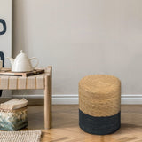 72699233)Ottoman Poof, Natural Seagrass Poufs, Hand Weave Round Footstool, Pouffe Accent 70455935