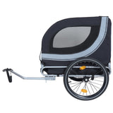 Large Folding Bike Trailer Dogs 120LB Capacity All-Terrain Pet Carrier, Durable Steel Frame W1364P268357
