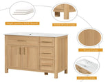 36" Bathroom Vanity with Sink Top, Bathroom Vanity Cabinet with Two Doors and Three Drawers, Solid N725P364205N
