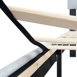 Twin Size Upholstered Platform Bed Frame with Modern Button Tufted Linen Fabric Headboard, No Box W311P195304