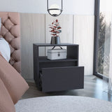 Austin Nightstand , End Table, Side Table Casters, Single Drawer-Black B20092130
