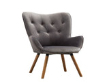 Doarnin Contemporary Silky Velvet Tufted Button Back Accent Chair, Gray T2574P164268