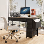 ZUN 47" Computer Desk With Power Outlet,Writing Desk with 7 Fabric Drawers,Vanity table Drawers and W2887P239383