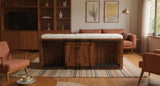 56"L, Furniture Style 2 in 1 Dog Crate with Padded Seat, Sliding Barn Door, Luxury Wooden Dog N843P293660W