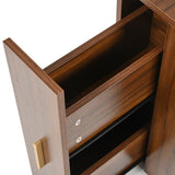 Corner Makeup Vanity Desk With Mirror & LED Lights, Modern Vanity Set With Mirror And Stool, N844P263663W